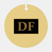 Champagne met gouden Initialen metalen Ornament (Achterkant)