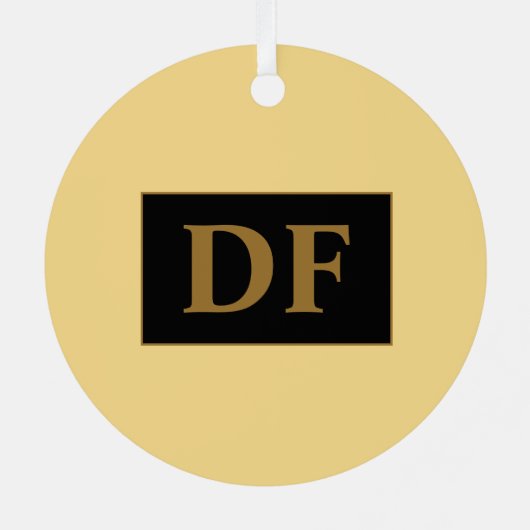 Champagne met gouden Initialen metalen Ornament (Achterkant)