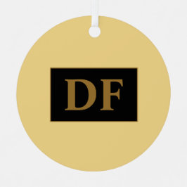 Champagne met gouden Initialen metalen Ornament