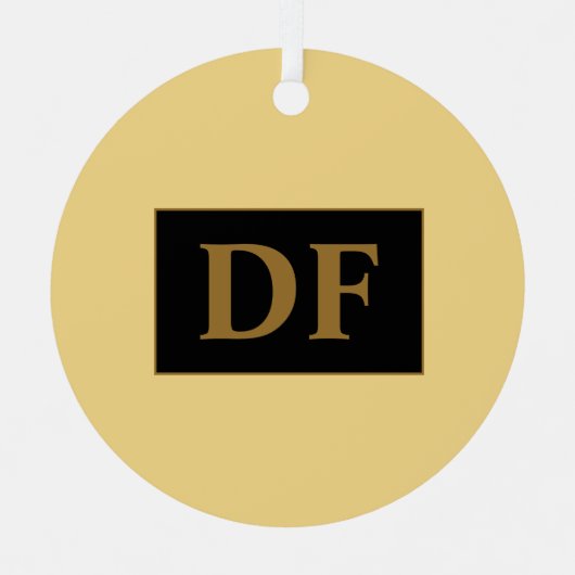 Champagne met gouden Initialen metalen Ornament (Voorkant)