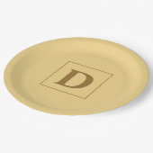 Champagne met Initiaal van de Vanilla-familie Papieren Bordje (Gekanteld)