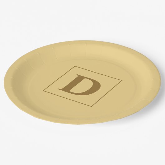 Champagne met Initiaal van de Vanilla-familie Papieren Bordje (Gekanteld)