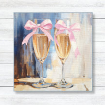 Champagne met Roze Strik Uniek Bruidsdiner Cadeau