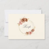 champagne met rozen RSVP met maaltijdkeuzes (Achterkant)