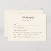 champagne met rozen RSVP met maaltijdkeuzes (Voorkant / Achterkant)