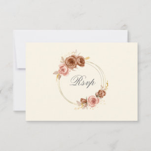 champagne met rozen RSVP met maaltijdkeuzes Kaartje