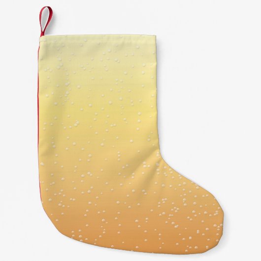 Champagne met Tiny Bubbles Background Art Kleine Kerstsok (Voorkant)