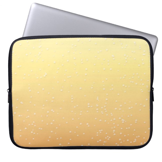 Champagne met Tiny Bubbles Background Art Laptop Sleeve (Voorkant)