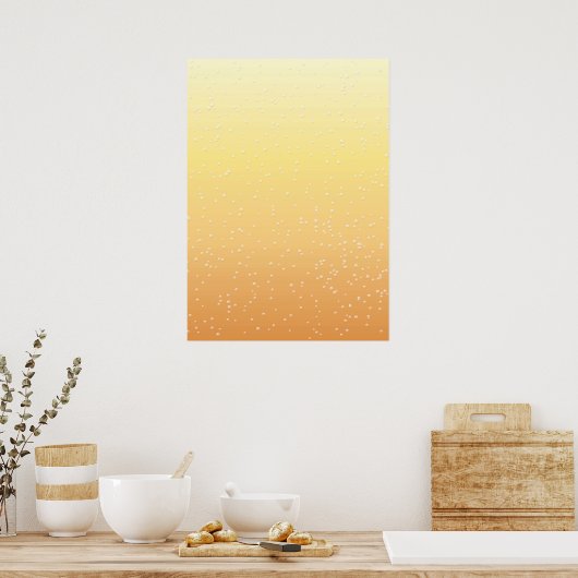 Champagne met Tiny Bubbles Background Art Poster (Keuken)