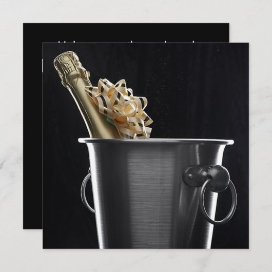 Champagne met uitnodiging van Bow (Voorkant / Achterkant)