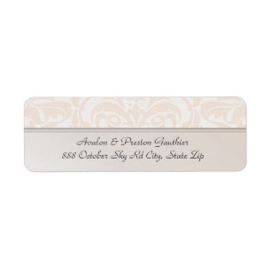 Champagne Metal Damask trouwadreslabel Etiket