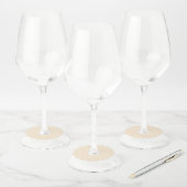 Champagne Metallic Effen Kleur | Klassiek | Elegan Wijnglaslabel (Set)