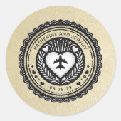 Champagne Mexico Passport Ronde Sticker (Voorkant)