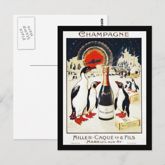 Champagne Miller-Caque & Fils Briefkaart (Voorkant / Achterkant)