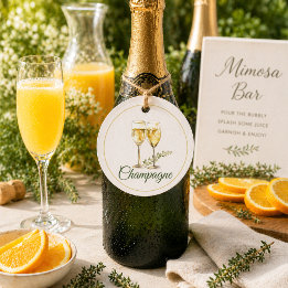Champagne Mimosa Bar Fleslabel Bedankjes Labels