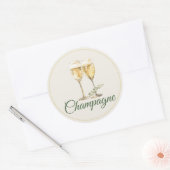 Champagne Mimosa Bar Flessticker Ronde Sticker (Envelop)
