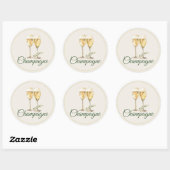 Champagne Mimosa Bar Flessticker Ronde Sticker (Vel)