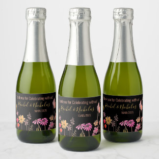 Champagne mini bottles favors personalized sparkling wijnetiket
