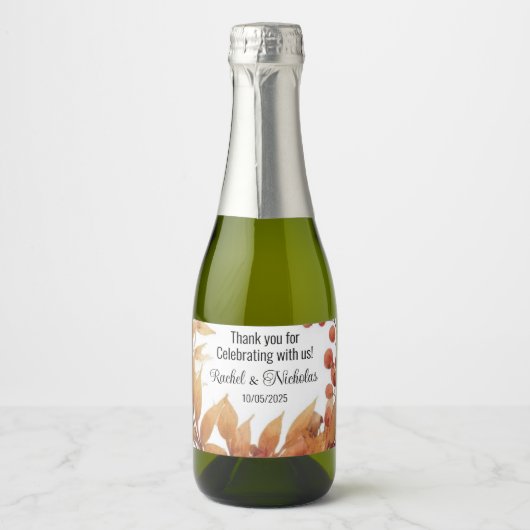 Champagne mini-flessen gunsten gepersonaliseerd sparkling wijnetiket (Voorkant)