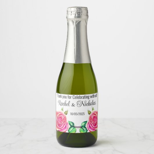 Champagne mini-flessen gunsten gepersonaliseerd sparkling wijnetiket (Voorkant)
