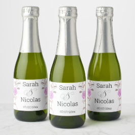 Champagne mini-flessen gunsten gepersonaliseerd sparkling wijnetiket