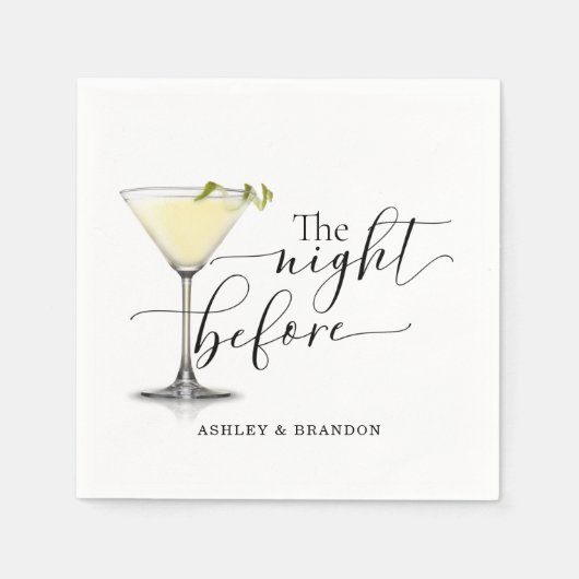 Champagne Minimal Script De Nacht Voorheen Servett Servet (Voorkant)