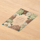 Champagne Mist, Willow Sage & Pebble Taupe Wedding Acryl Uitnodigingen (Laagn)