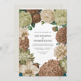 Champagne Mist, Willow Sage & Pebble Taupe Wedding Kaart