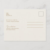 Champagne Modern Beige Wedding Save the Date Briefkaart (Achterkant)
