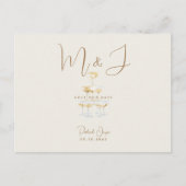 Champagne Modern Beige Wedding Save the Date Briefkaart (Voorkant)