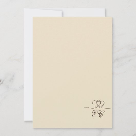 Champagne Modern Chic Mix and Match Wedding Kaart (Achterkant)