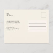 Champagne Modern Cream Wedding Save the Date II Briefkaart (Achterkant)