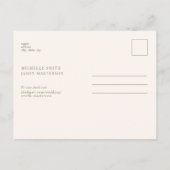 Champagne moderne crème bruiloft Save the Date Briefkaart (Achterkant)