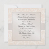 Champagne Monogram Damask Wedding Invitation Kaart (Achterkant)