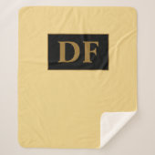 Champagne Monogrammed Sherpa Deken (Voorkant)