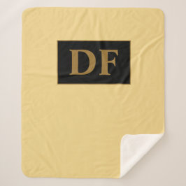 Champagne Monogrammed Sherpa Deken