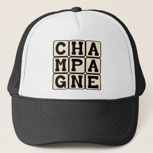 Champagne, Mousserende Drank Trucker Pet (Voorkant)