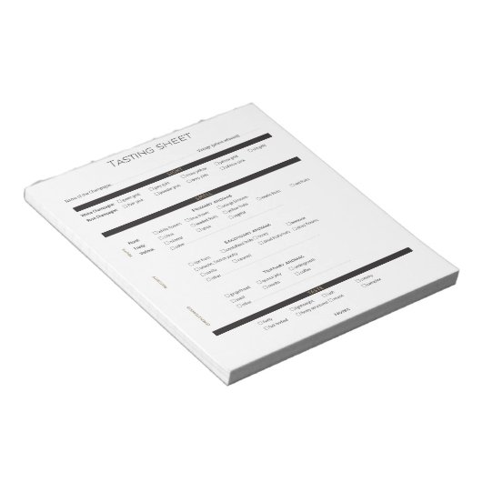 Champagne & Mousserende Wijn Deductieve Proeverij  Notitieblok (Schuin)
