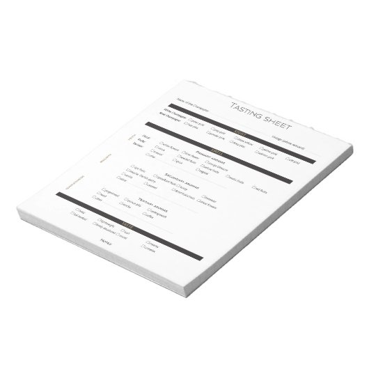 Champagne & Mousserende Wijn Deductieve Proeverij  Notitieblok (Linkerzijde)