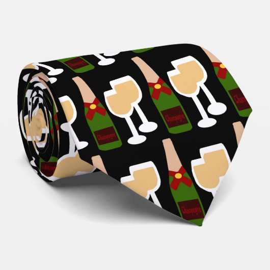 Champagne n glass stropdas (Opgerold)