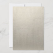 Champagne Navy Elegante Monogram Huwelijk Kaart (Achterkant)