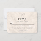Champagne Neutral Pearl Bow Meal Choice RSVP Card (Voorkant)