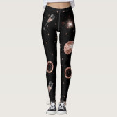 Champagne New Year Eve Celebration Roos Gold Leggings (Voorkant)