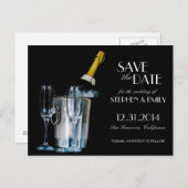 Champagne New Years Eve Formal Save the Date Aankondigingskaart (Voorkant / Achterkant)