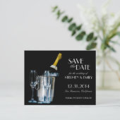 Champagne New Years Eve Formal Save the Date Aankondigingskaart (Staand voorkant)