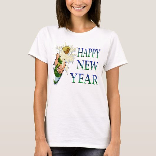 Champagne New Years T-shirt (Voorkant)