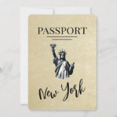 Champagne New York Passport Wedding Kaart (Achterkant)
