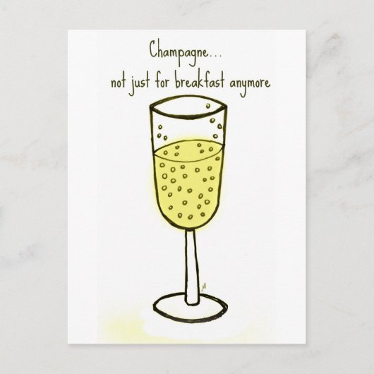 Champagne...niet alleen ontbijt meer briefkaart (Voorkant)