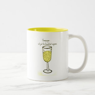 Champagne...niet alleen ontbijt meer tweekleurige koffiemok