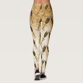 Champagne nieuwjaarsfeestdag goudglitter leggings (Achterkant)